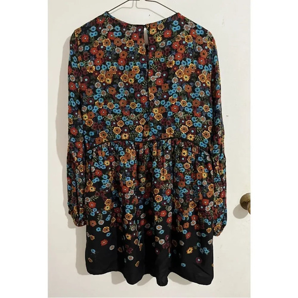 Zara babydoll floral colorful long sleeve dress Size S - Picture 4 of 13